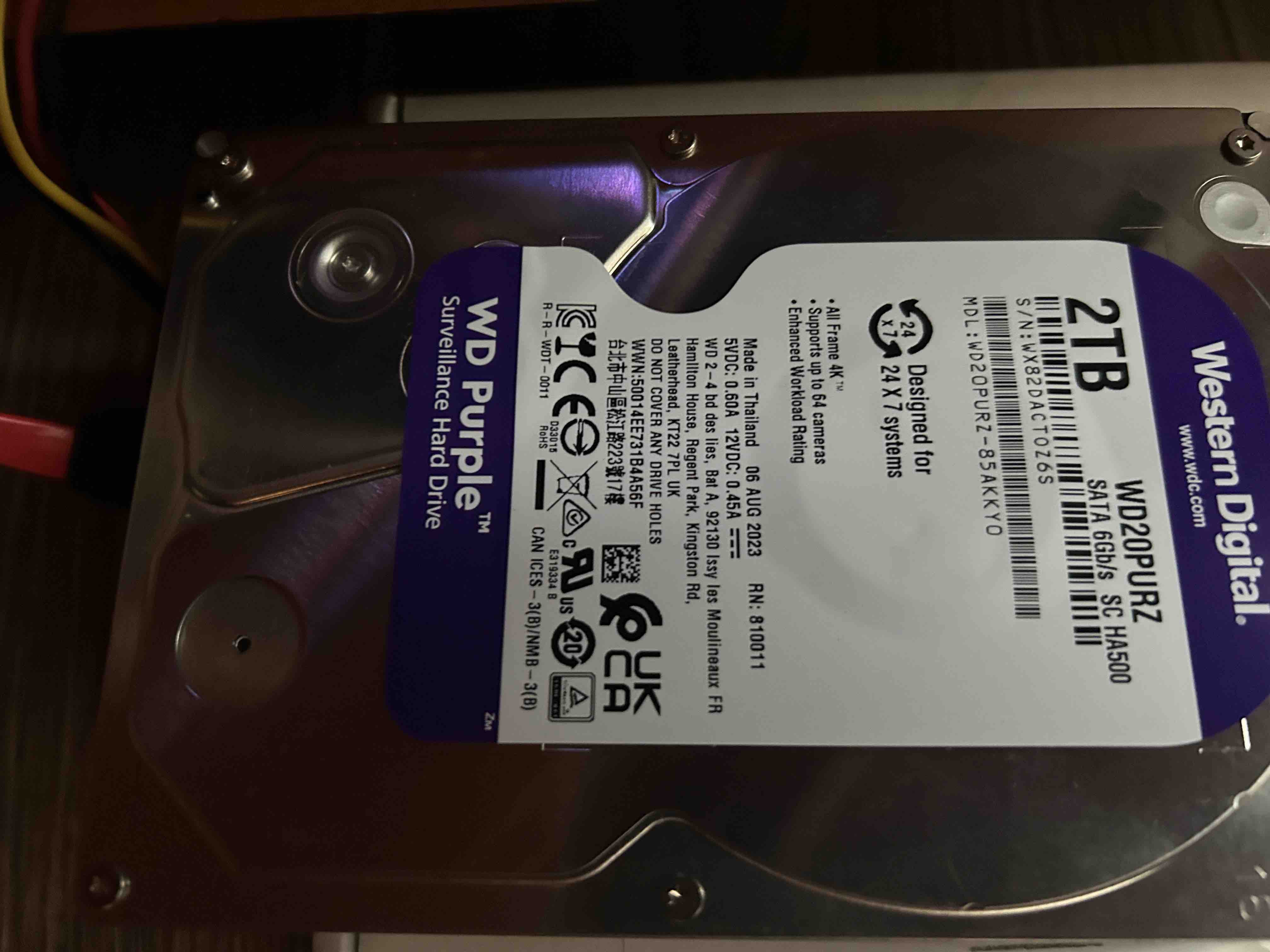 Жесткий диск WD Purple 2ТБ (WD20PURX) - отзывы покупателей на маркетплейсе  Мегамаркет | Артикул: 100023662872