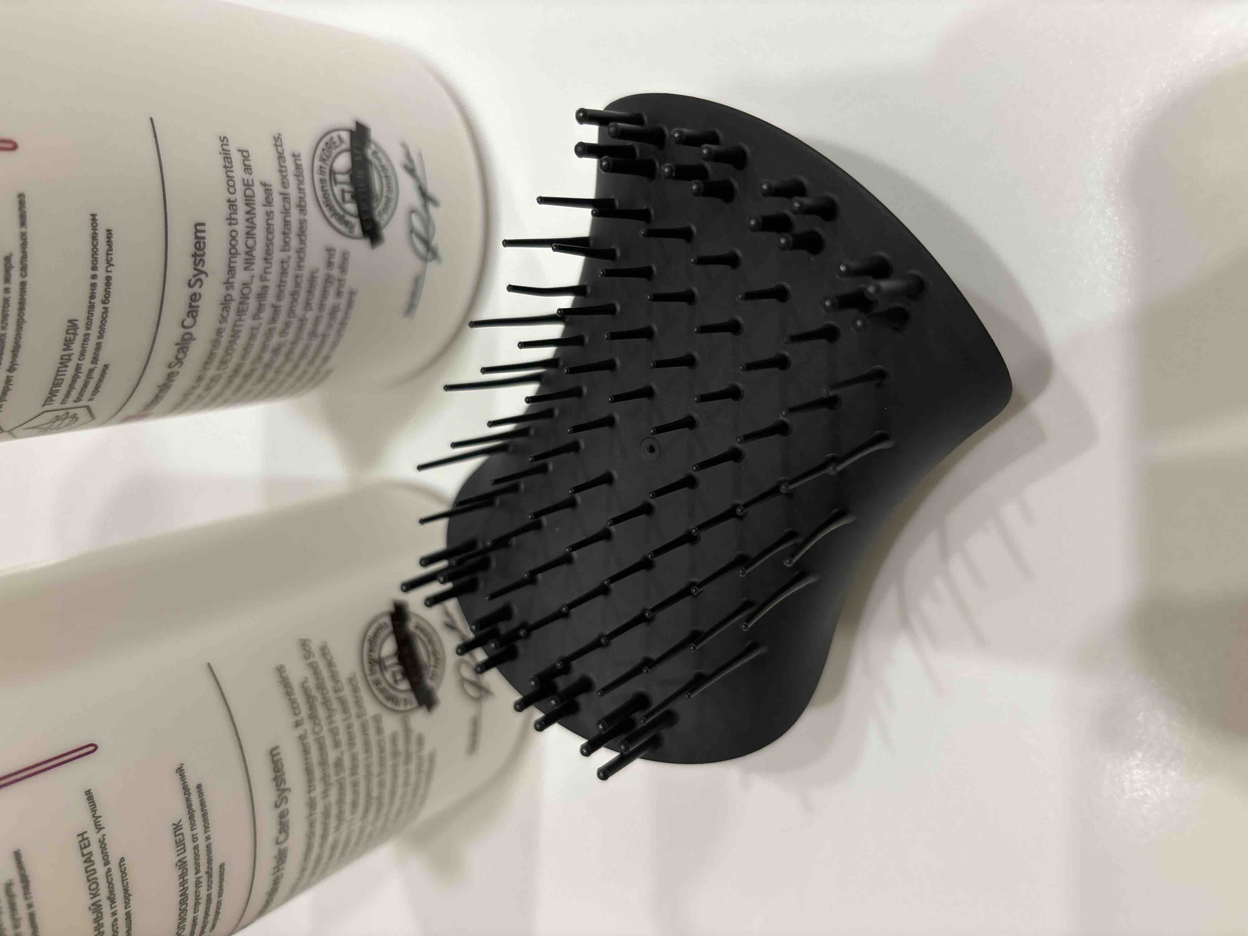 Расческа Tangle Teezer для массажа головы The Scalp Exfoliator and Massager  Onyx Black - отзывы покупателей на Мегамаркет | расчески 336126