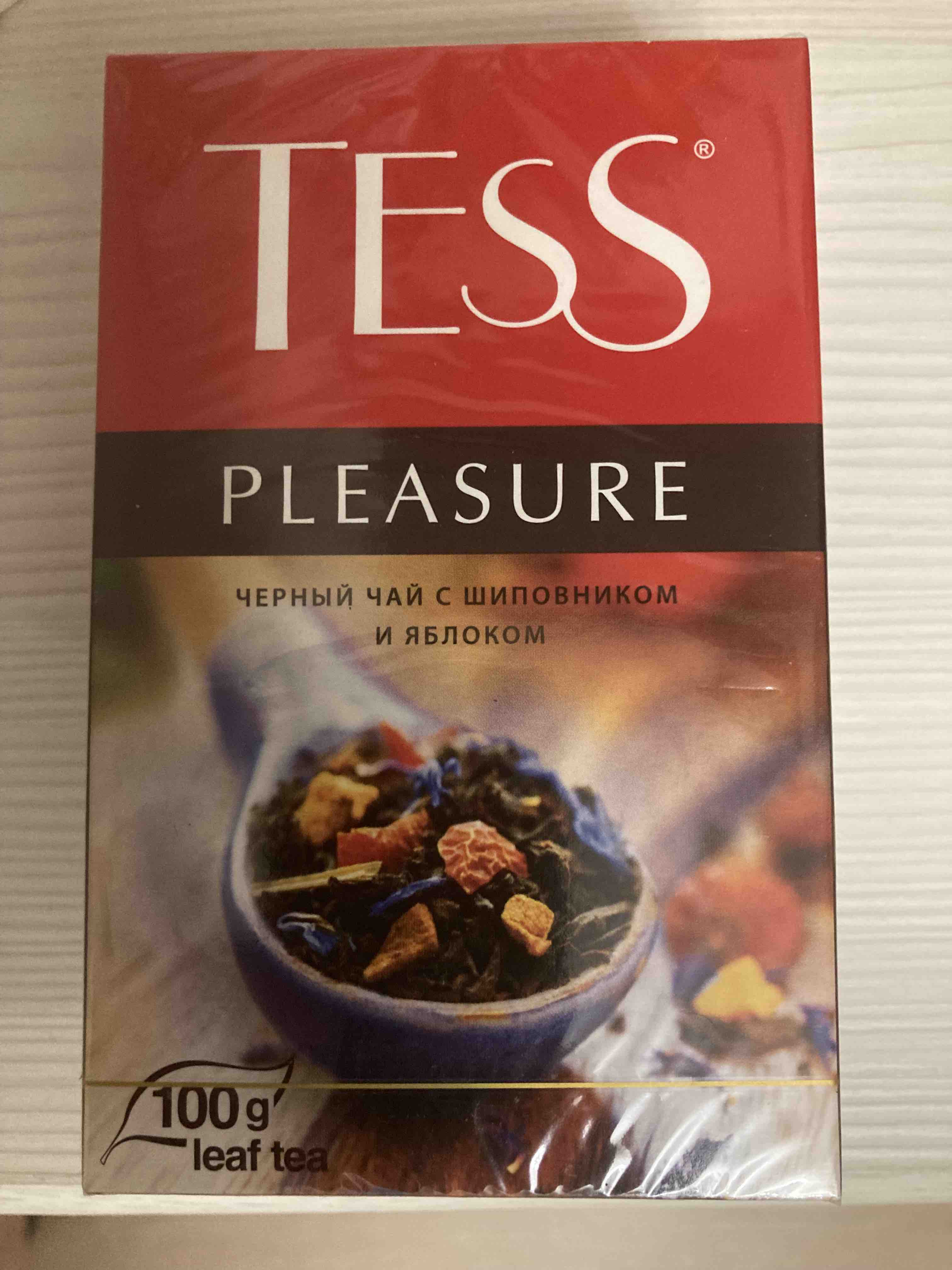 Чай Тесс Плеасуре. Чай черный Tess pleasure 100г. Tess pleasure черный чай с шиповником и яблоком. Tess pleasure с шиповником и яблоком листовой.