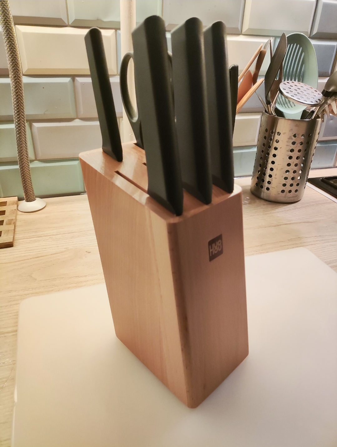 Набор ножей xiaomi huo hou fire kitchen steel knife set с подставкой 6 предметов обзор