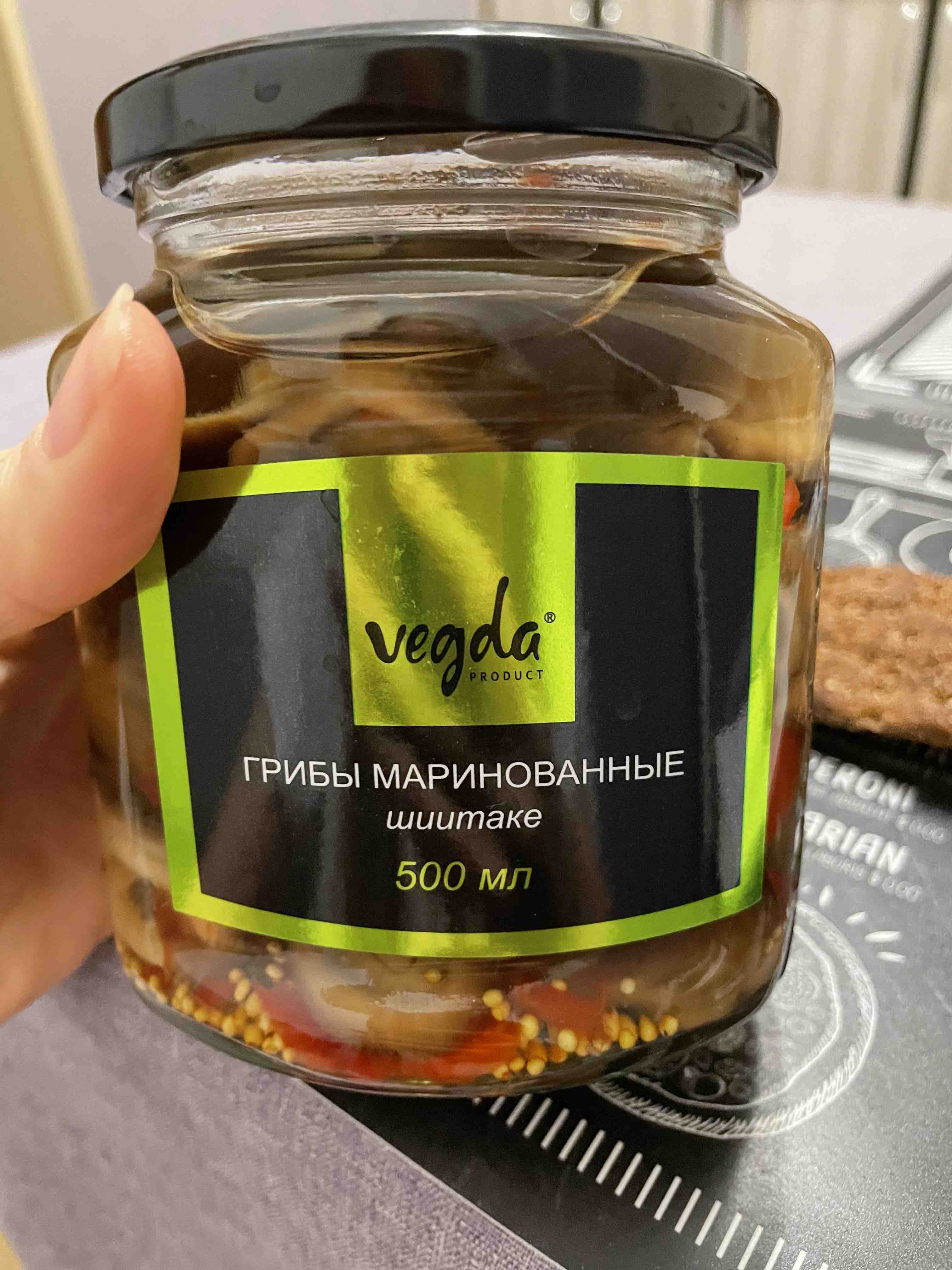 Купить грибы Vegda product маринованные, шиитаке, 500 мл, цены на  Мегамаркет | Артикул: 100043892346