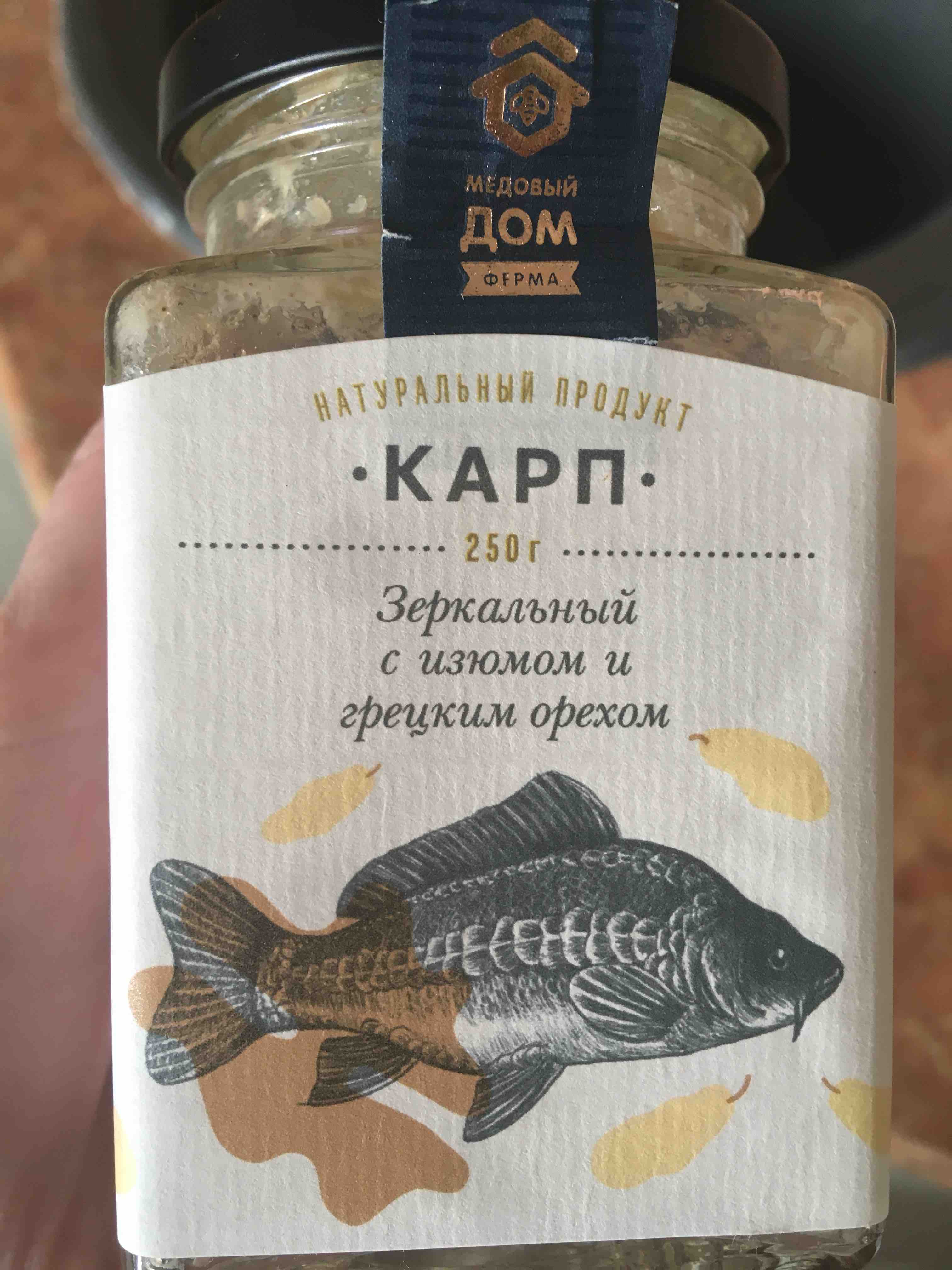 Купить карп зеркальный Медовый дом с изюмом и грецким орехом 250 г, цены на  Мегамаркет | Артикул: 100024369466