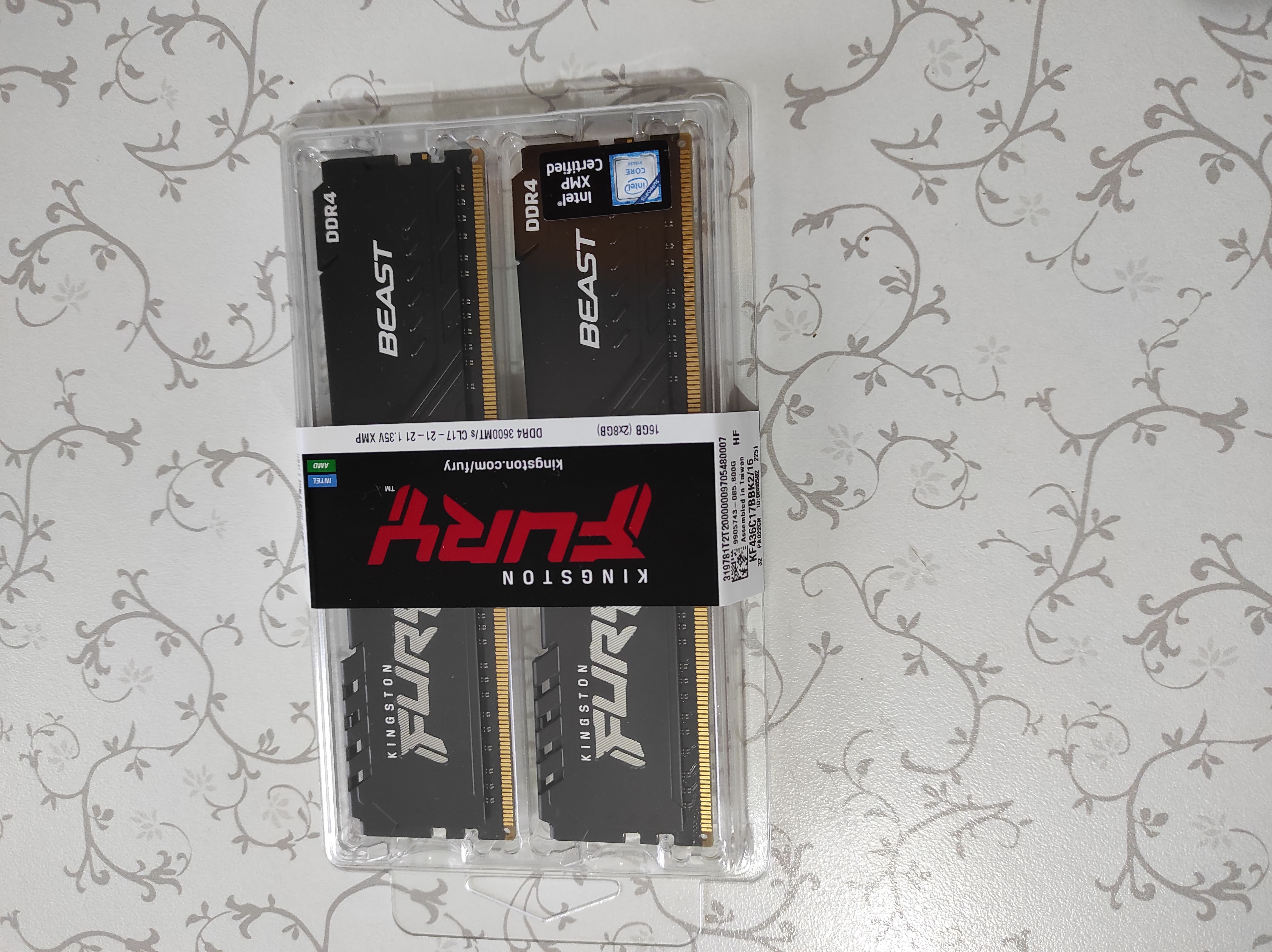 Оперативная память Kingston 16Gb DDR4 3600MHz (KF436C17BBK2/16) (2x8Gb KIT)  - отзывы покупателей на маркетплейсе Мегамаркет | Артикул: 100029030287